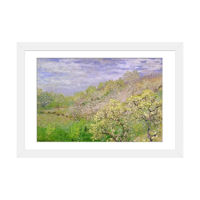 iCanvas "Trees in Blossom" by Claude Monet - White - 24x32x1