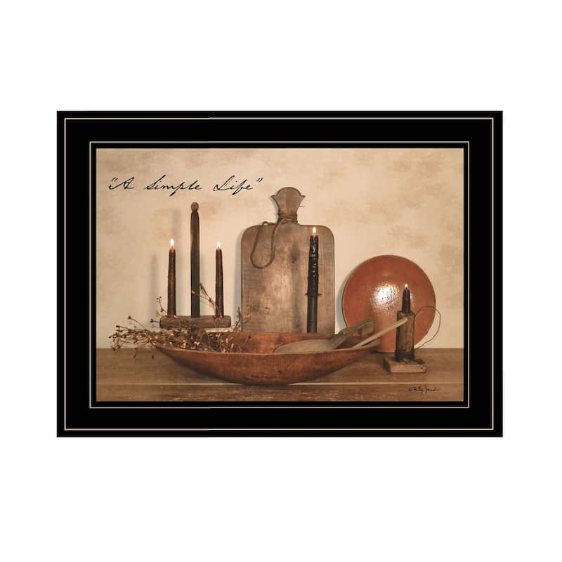 TrendyDecor4U Farmhouse "A Simple Life" Framed Print Wall Art by Billy Jacobs