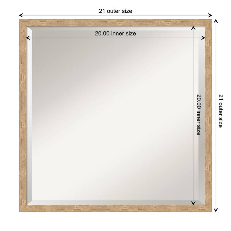 Imprint Beveled Wood Framed Bathroom Vanity Wall Mirror - Imprint Light Bronze - Glass Size 20x20