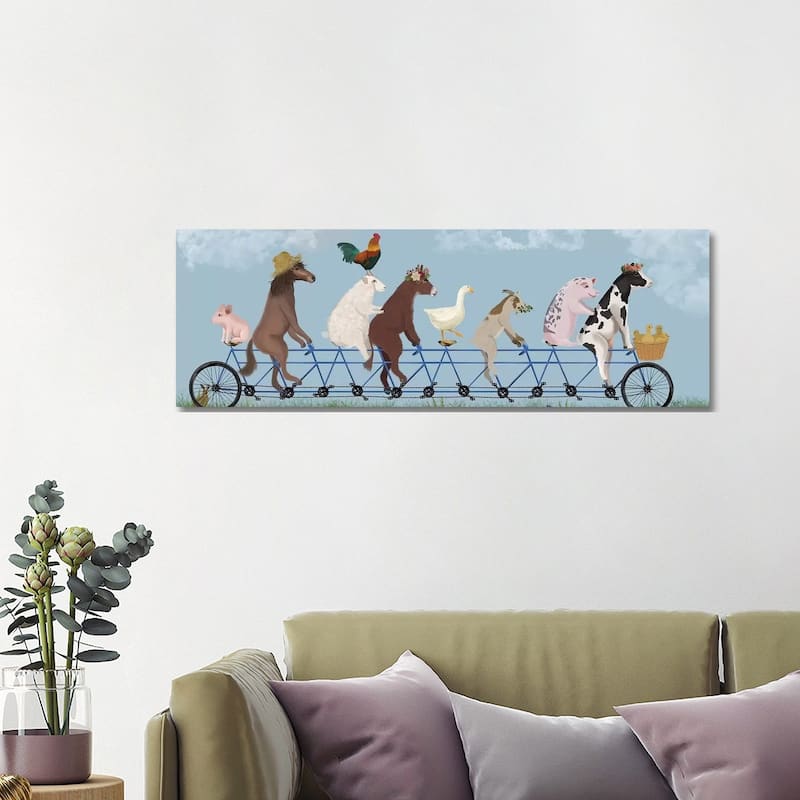 iCanvas "Tandem Farm Animals" by Fab Funky Canvas Print - 16x48x1.5