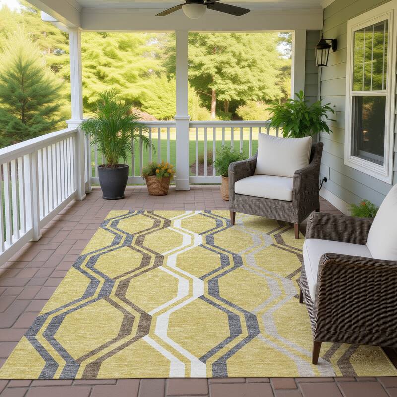 Machine Washable Indoor/ Outdoor Contemporary Dimensions Chantille Rug