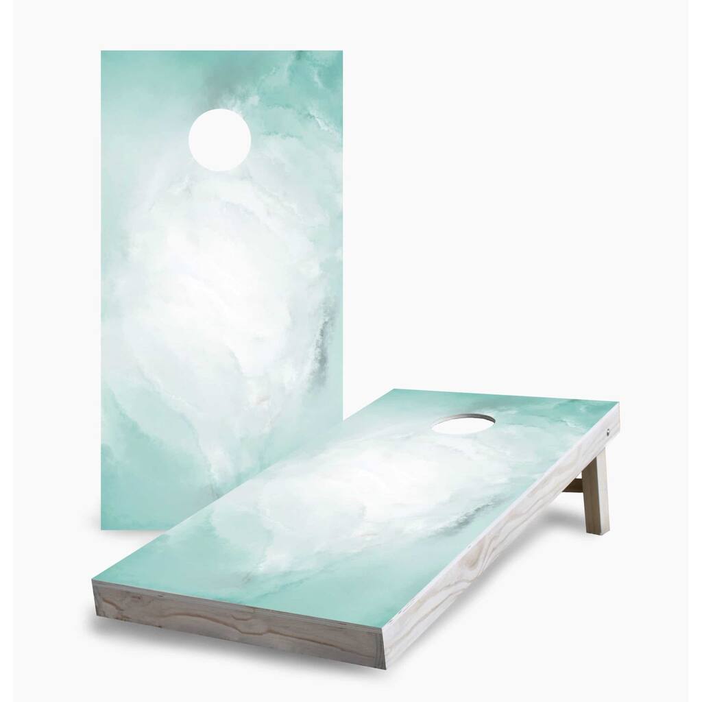 Turquoise Watercolor Cornhole Boards