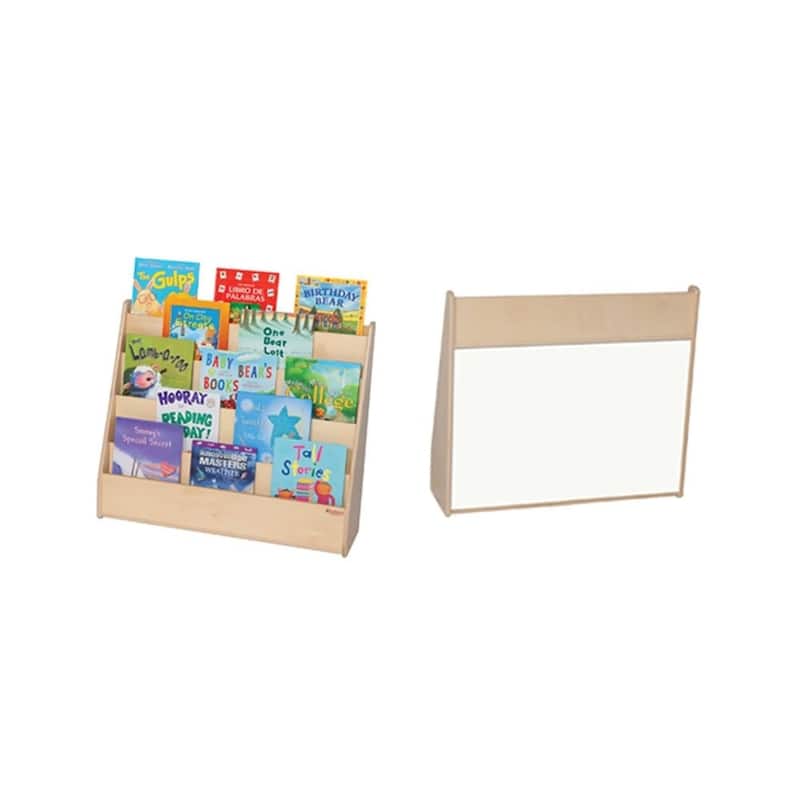 Wood Designs 5 Sloping Shelves Book Display Storage Unit With Flush Markerboard, Durable Birch Wood Toddler Bookcase - 29"