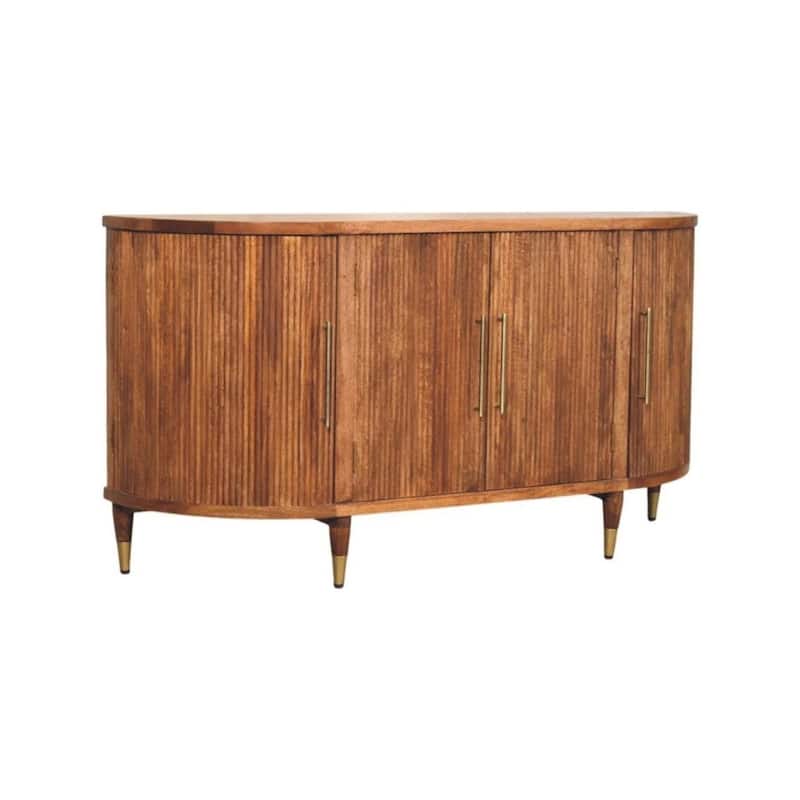 Artisan Furniture Solid Wood Ravello Curved 4-Door Sideboard, Brown with 3-Doors