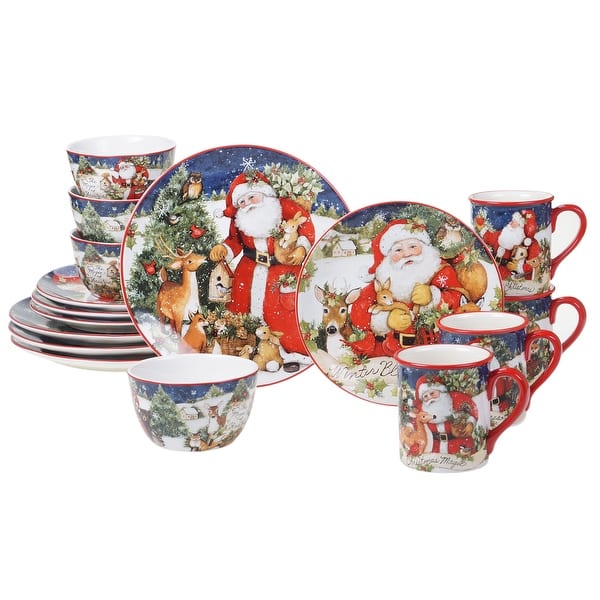 slide 2 of 10, Certified International Magic Of Christmas Santa 16-piece Dinnerware Set, Service for 4