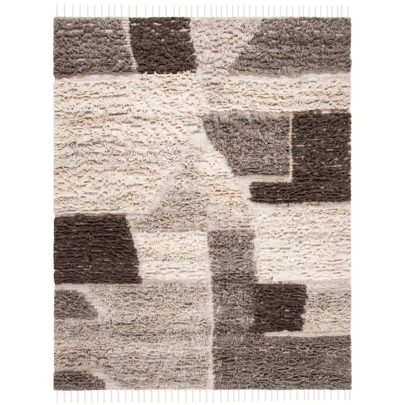 SAFAVIEH Hand-knotted Kenya Saiko Southwestern Tribal Wool Rug - 6' x 9' - Ivory/Natural