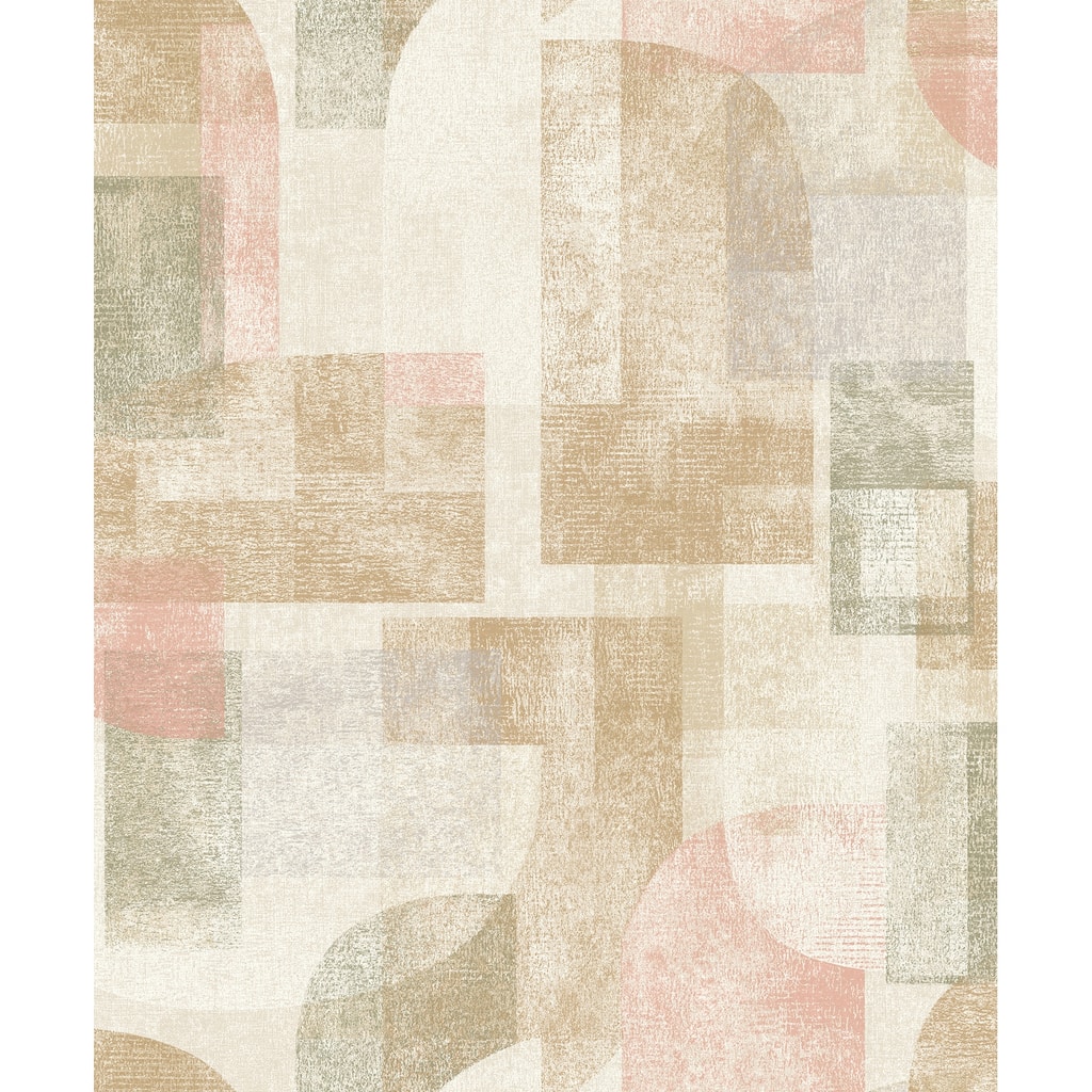 Chesapeake Cassandra Brown Block Geometric Wallpaper