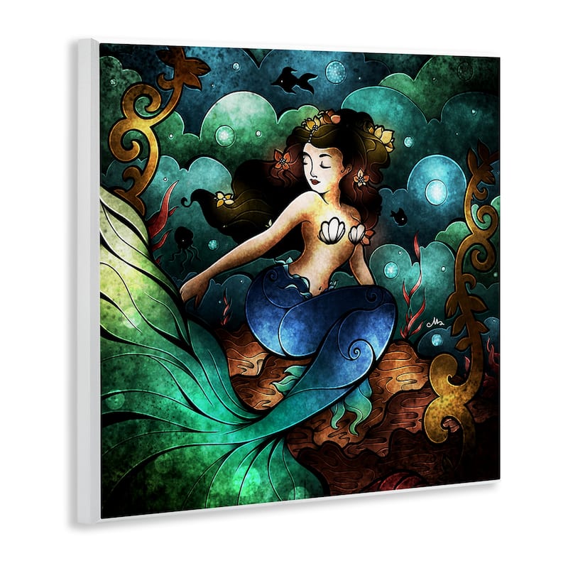 Stupell Vivid Deco Mermaid Wall Plaque Art Design By Mandie Manzano