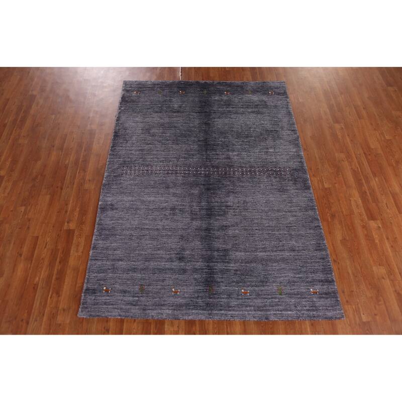Hand Knotted Oriental 100% Wool Carpet Tribal Animal Pictorial Multi-Colored Gabbeh Area Rug - 7' 6'' X 5' 4''