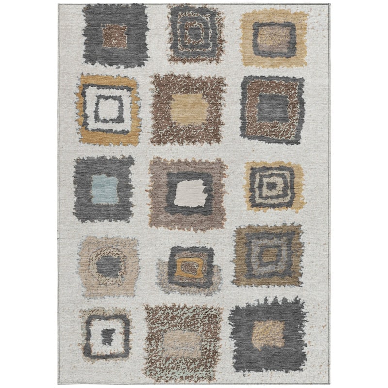 HomeRoots Geometric Transitional Rectangle Outdoor Rug
