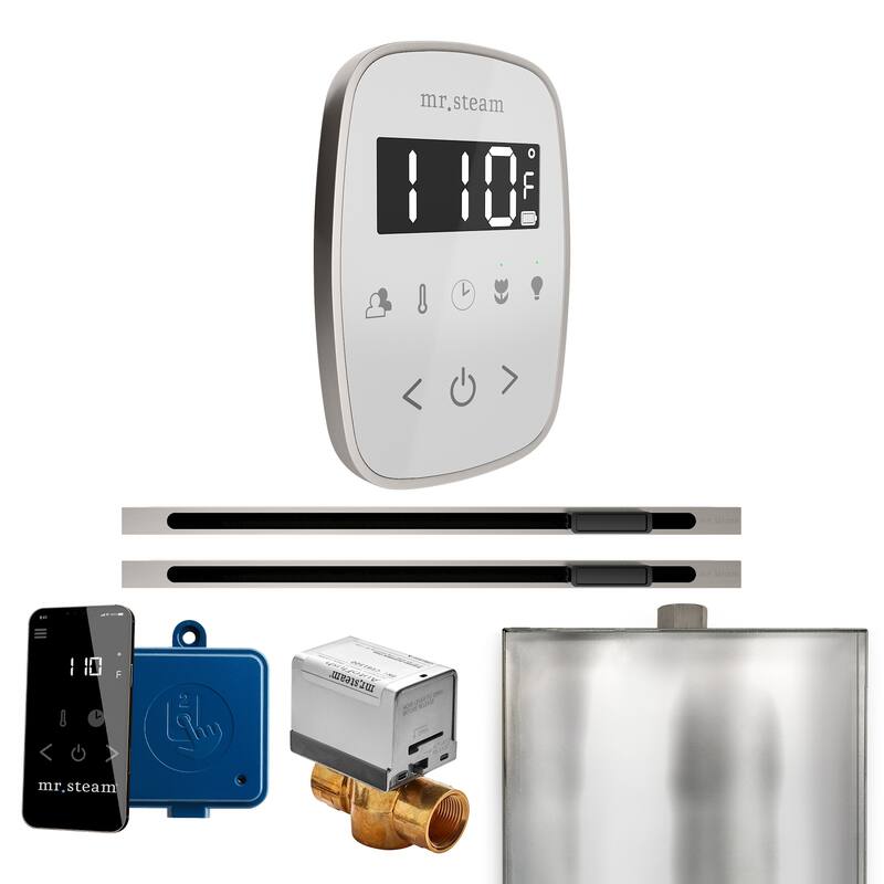 Mr Steam BFXL Butler Flex Max Linear Package Steam Shower Control - White / Brushed Nickel