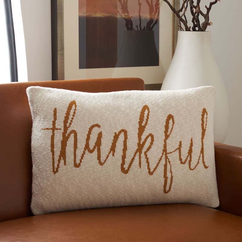 SAFAVIEH Stacie Thankful 16 x 24-inch Rectangle Decorative Accent Throw Pillow