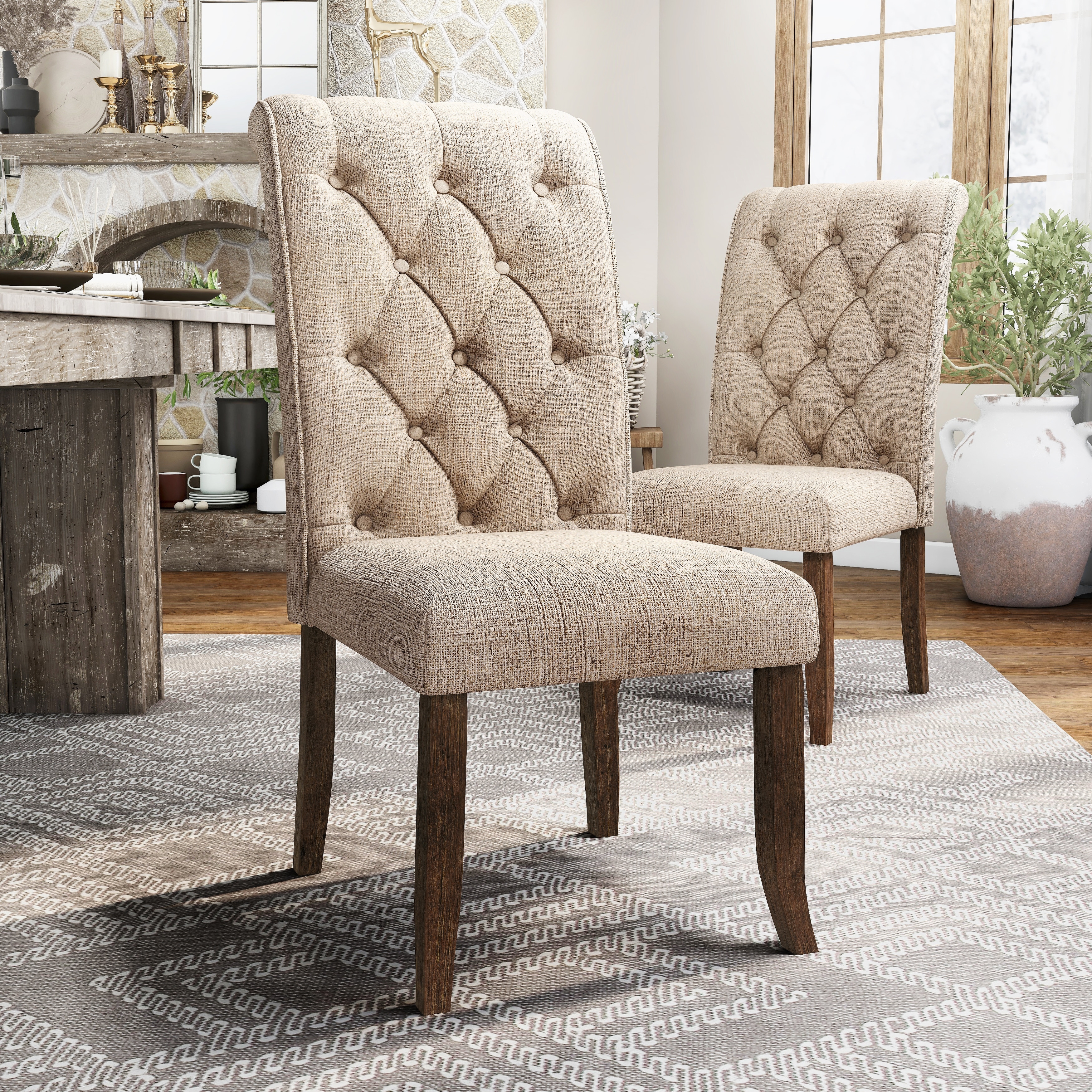 Tufted kitchen online chairs