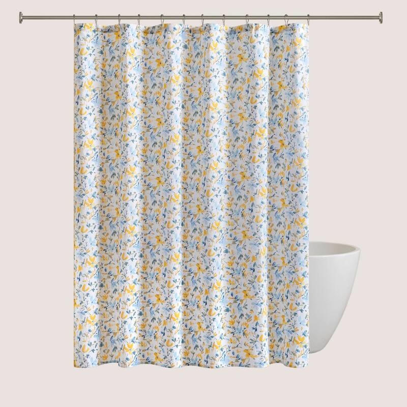 Nora 100% Cotton Floral Shower Curtain
