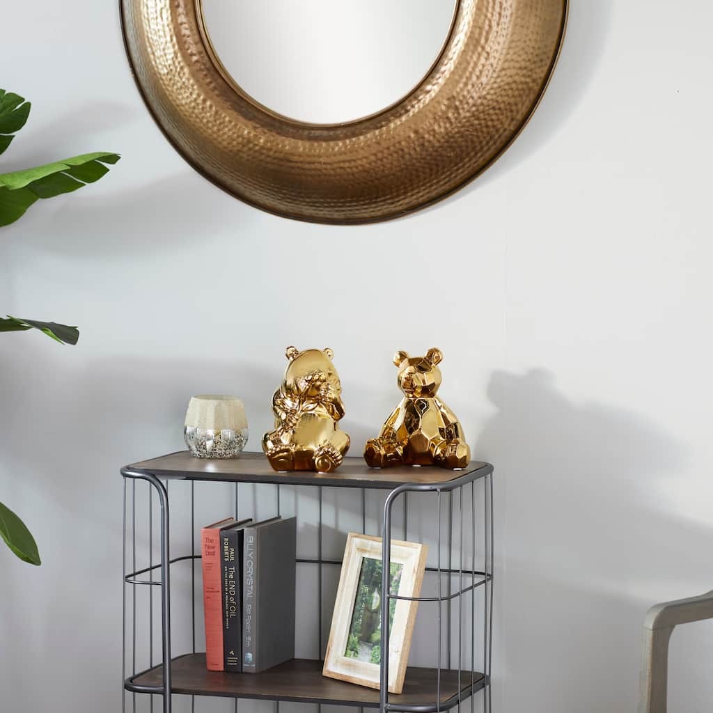 Gold Porcelain Glam Sculpture (Set of 2) - 6 x 5 x 8 and 7 x 5 x 8