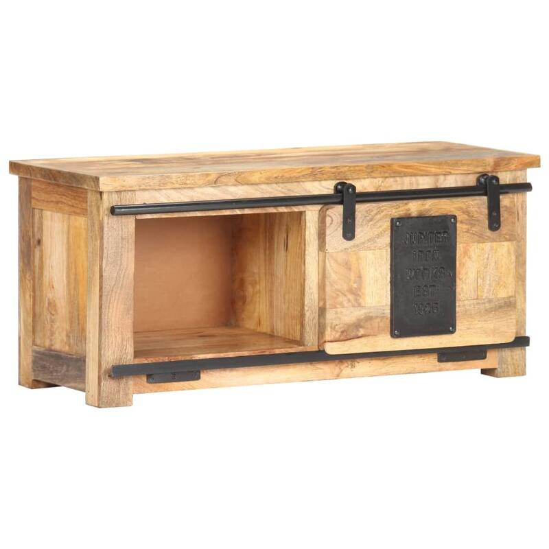 vidaXL TV Stand 35.4"x13.8"x15.7" Solid Wood Mango