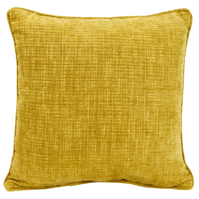 18" x 18" Hatched Solid Indoor Throw Pillow with Welt - Hatched Gold