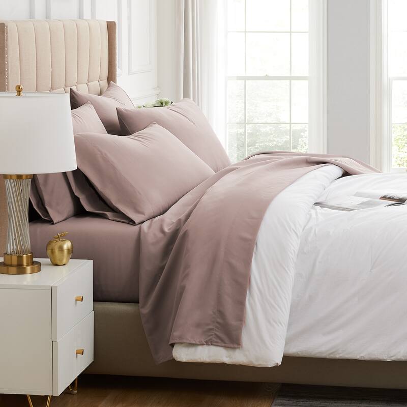 Vilano Comfort Deep Pocket Ultra-Soft 6-piece Bed Sheet Set - muted mauve - California King
