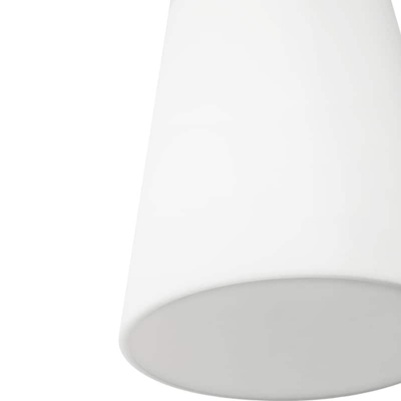 Vertex Collection Three-Light Brushed Nickel Etched White Contemporary Convertible Chandelier - 18 in x 18 in x 16.75 in
