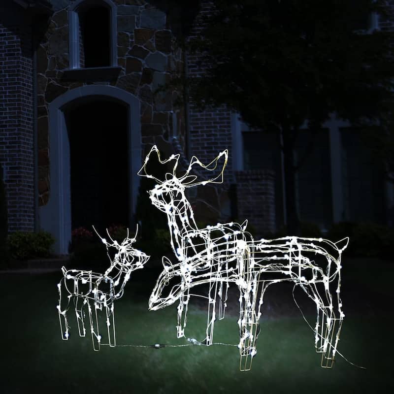 Meyi 3pc Outdoor Reindeer Family Christmas Decor, 229 Cool White LED - Cool White