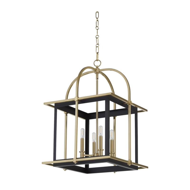 Quorum International 8238-11 Cassini 1, 4 Light 11, 19" Wide Taper - Matte Black w/Aged Brass