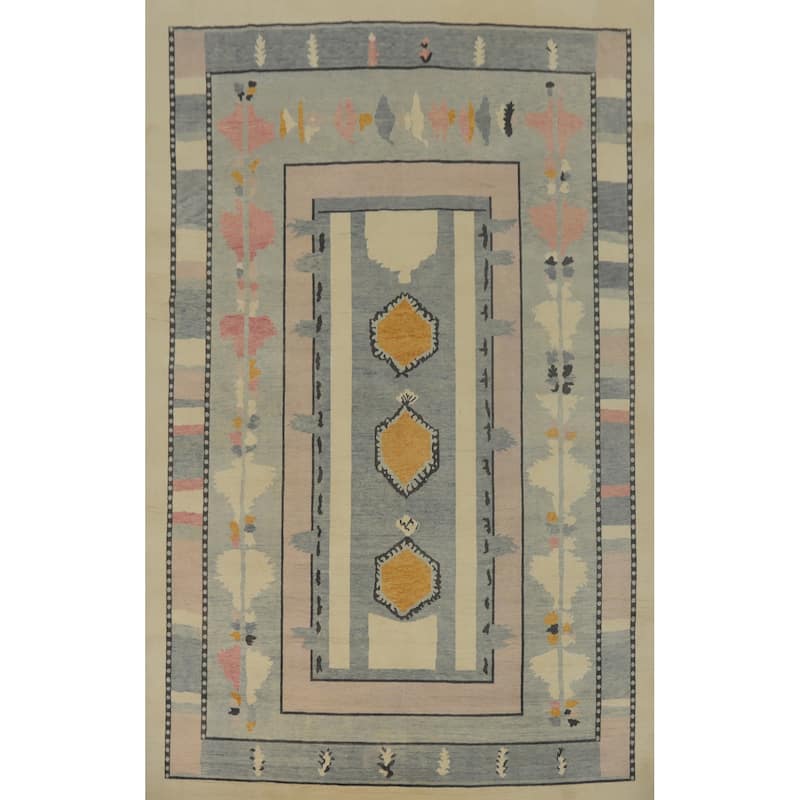 Geometric Gabbeh Vegetable Dye Area Rug Handmade Wool Carpet - 12' 1'' X 8' 11''
