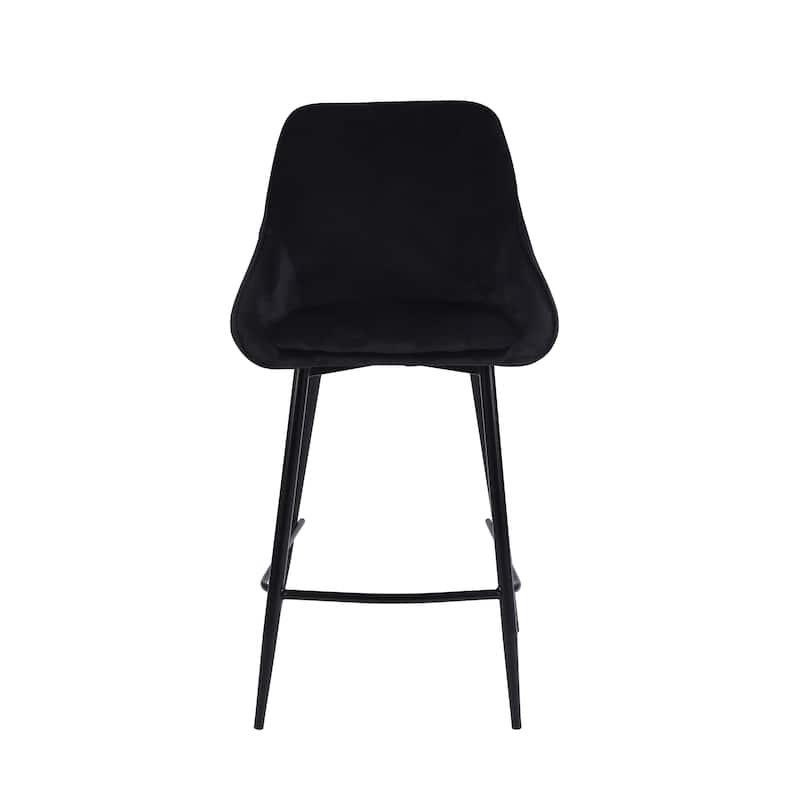 Porthos Home Uva Counter Stools Set of 2, Velvet Upholstery, Iron Legs