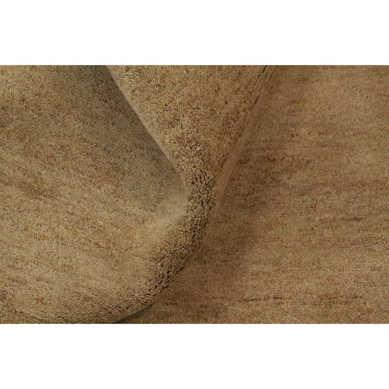 Hand Knotted Oriental 100% Wool Carpet Modern Solid Beige & Ivories Gabbeh Area Rug - 9' 9'' X 6' 8''