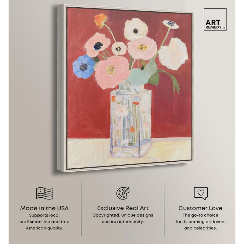 Anemones in a Vase I Canvas by Art Remedy