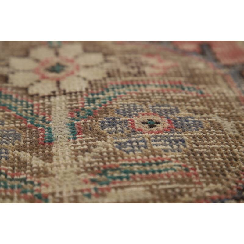 Pink Tabriz Persian Vintage Rug Hand-Knotted Wool Carpet - 7'8" x 10'8"