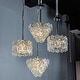 preview thumbnail 8 of 7, 4-Light Glam Silver Leaf Drum Chandelier with Hexagonal Glass Accents - W:16.4"