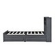 preview thumbnail 16 of 31, Twin Size Storage Platform Bed Frame with 4-Shelves & 2-Drawers, Grey Finish Kids Bed Frame with LED Light and Silent Slats