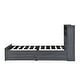 preview thumbnail 16 of 31, Twin Storage Platform Bed with 4 Shelves, 2 Drawers, LED Light, Grey