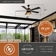 preview thumbnail 3 of 7, Scottsdale 52 in. Black and Gold Ceiling Fan with Reversible Black-Walnut Blades, Dimmable LED Light Kit and Remote, Metal Shade