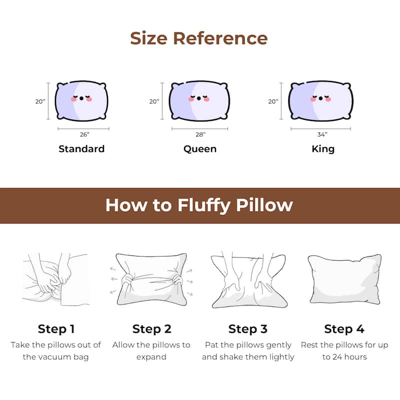 Medium-Firm 2-inch Gusset Feather and Down Pillows Set of 2