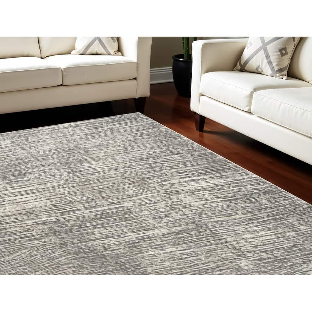 Hifa Abstract Modern Non Skid Stain Resistant Area Rug By HomeRoots - 108' X '72' X '0.5