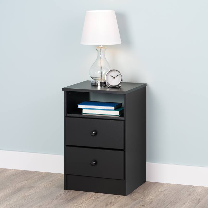 Prepac Astrid 2-Drawer Nightstand - Deep Black