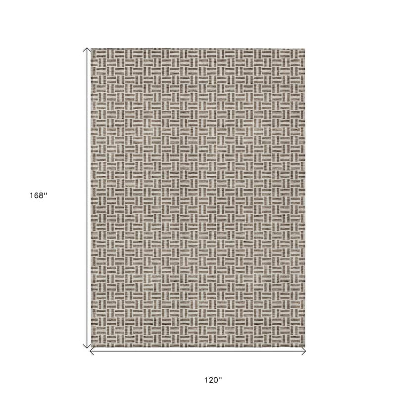 HomeRoots Geometric Transitional Rectangle Outdoor Rug