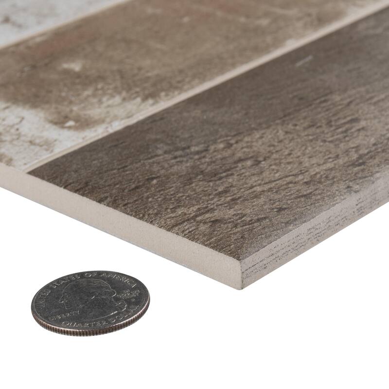 Merola Tile Kings Mud Cocoa 7-7/8" x 15-3/4" Ceramic Wall Tile