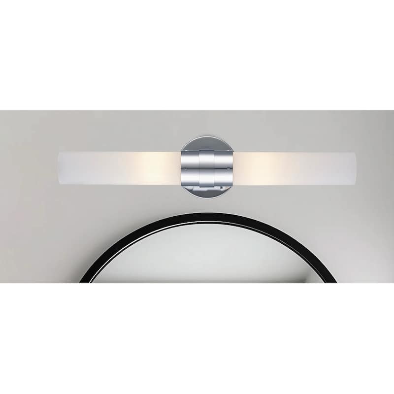 Trans Globe Lighting 2 Light 20" Bath Bar with Frosted Cylinder Shade
