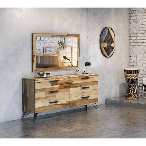 Modrest Sala Modern Light Wood Dresser Mirror Set Overstock 23507501 Dresser lights wood dresser wooden dresser dressing table and stool set white dressing table with lights. new classic home furnishings