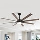 preview thumbnail 22 of 38, 65" Integrated LED White Dimmable Ceiling Fan with Light and Remote - 65" D x 65" W x 13.4" H