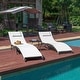 preview thumbnail 6 of 11, Homall Patio Chaise Lounge Sets Outdoor Rattan Adjustable Back 3 Pieces Cushioned Patio Folding Chaise Lounge with Folding Table