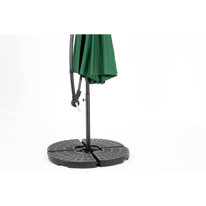 Solar Outdoor Umbrella Hanging Outdoor Umbrella with 40 LED Lights, for Garden and Outdoor Poolside(Dark Green)