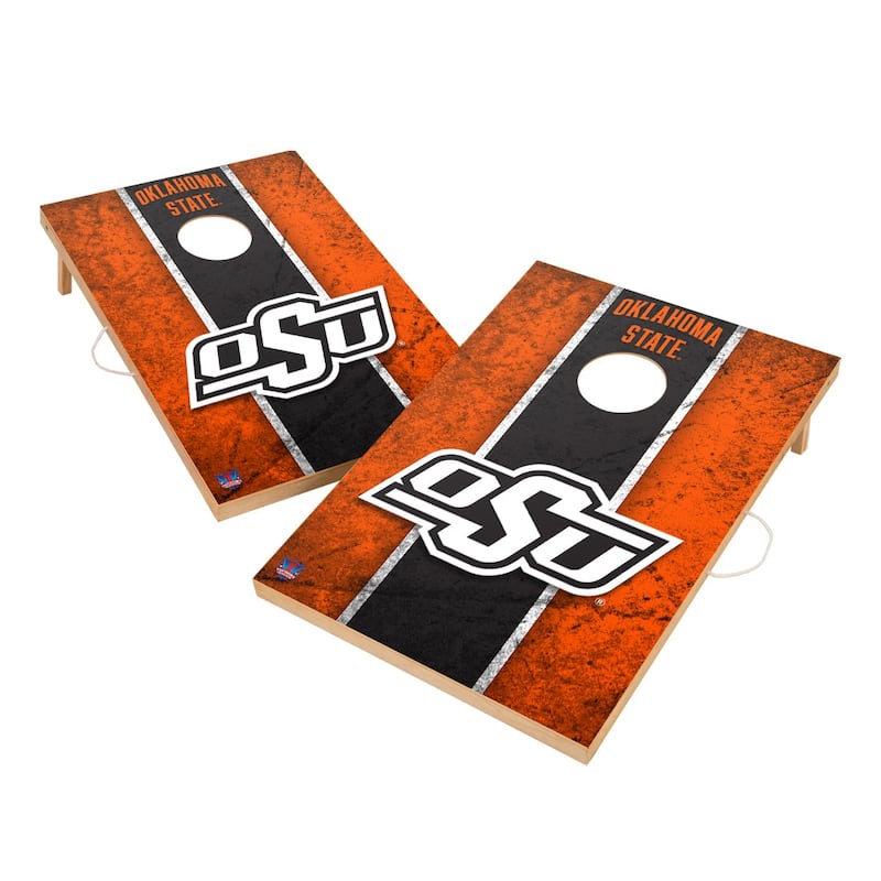 Vintage Oklahoma State University Cowboys 2x4 Tailgate Cornhole Boards - Include Carrying Case