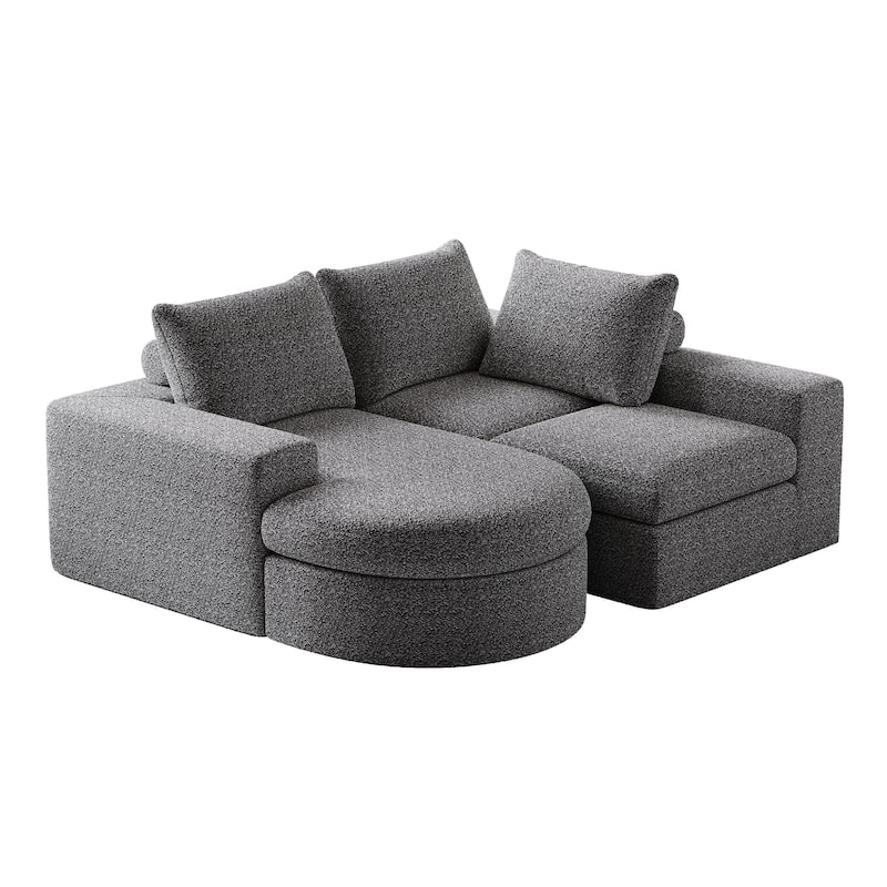 99" Chenille L-Shaped Sectional Sofa with Chaise Lounge and Deep Seats, No Assembly Required