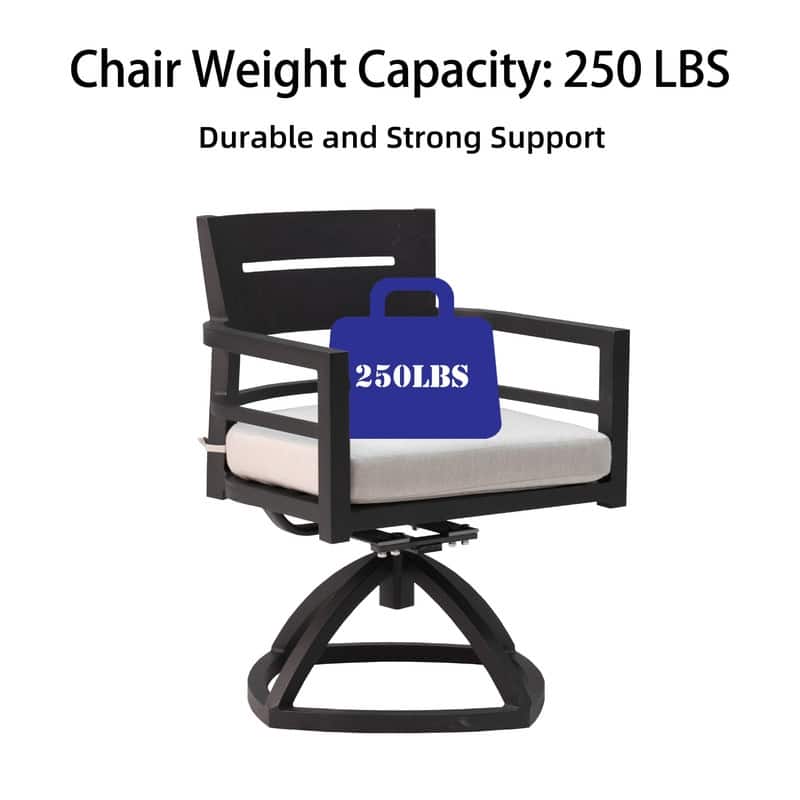 7-Piece Outdoor Patio Aluminum Furniture including 4 Dining Chairs & 2 Swivel Rockers