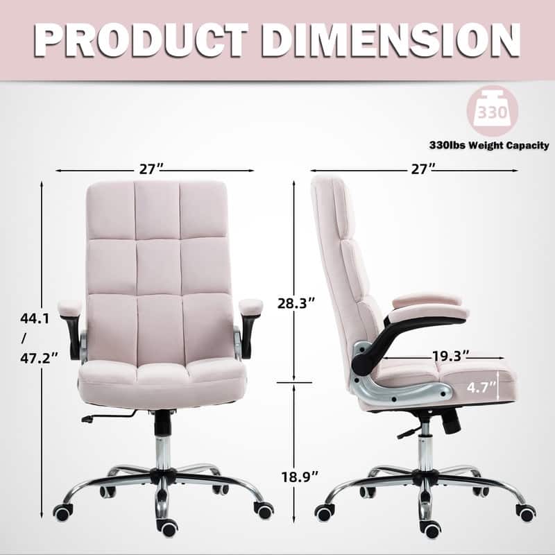 AVAWING Velvet Ergonomic Office Chair: Executive Desk Chair with Adjustable Height & 360° Swivel