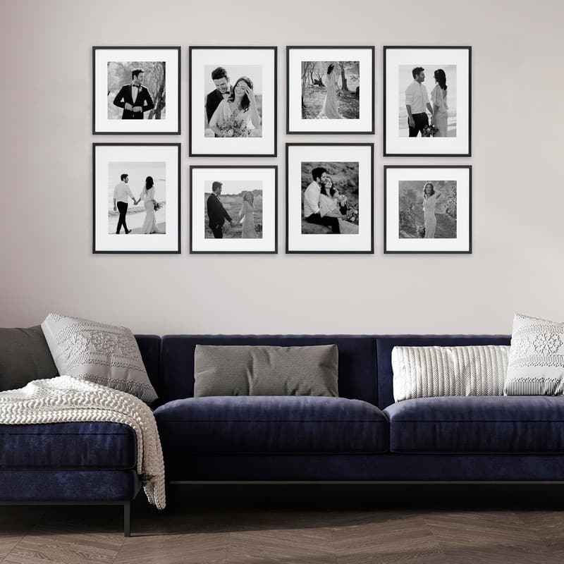 Camden Reed Arcadia 8 Piece Oversized Gallery Wall Frame, 16x20 and 16x16 Inch for Featuring 8x10 and 5x7 Inch Photographs