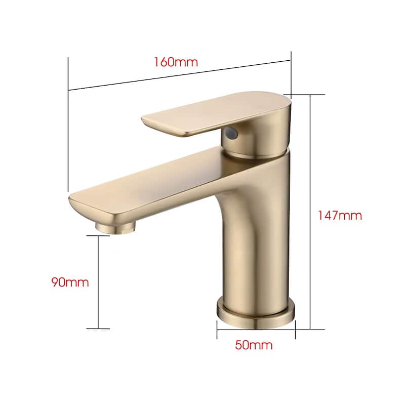 Single Handle Bathroom Sink Faucet with Ceramic Valve Core and Aerator, Rust Proof, Anti Fingerprint, Splash Proof, Silent